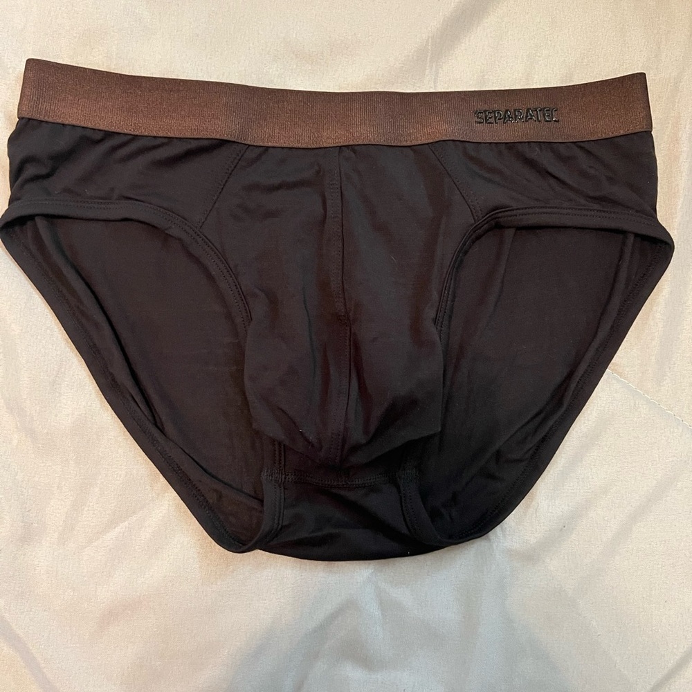 Separatec Black Briefs with Brown Waistband